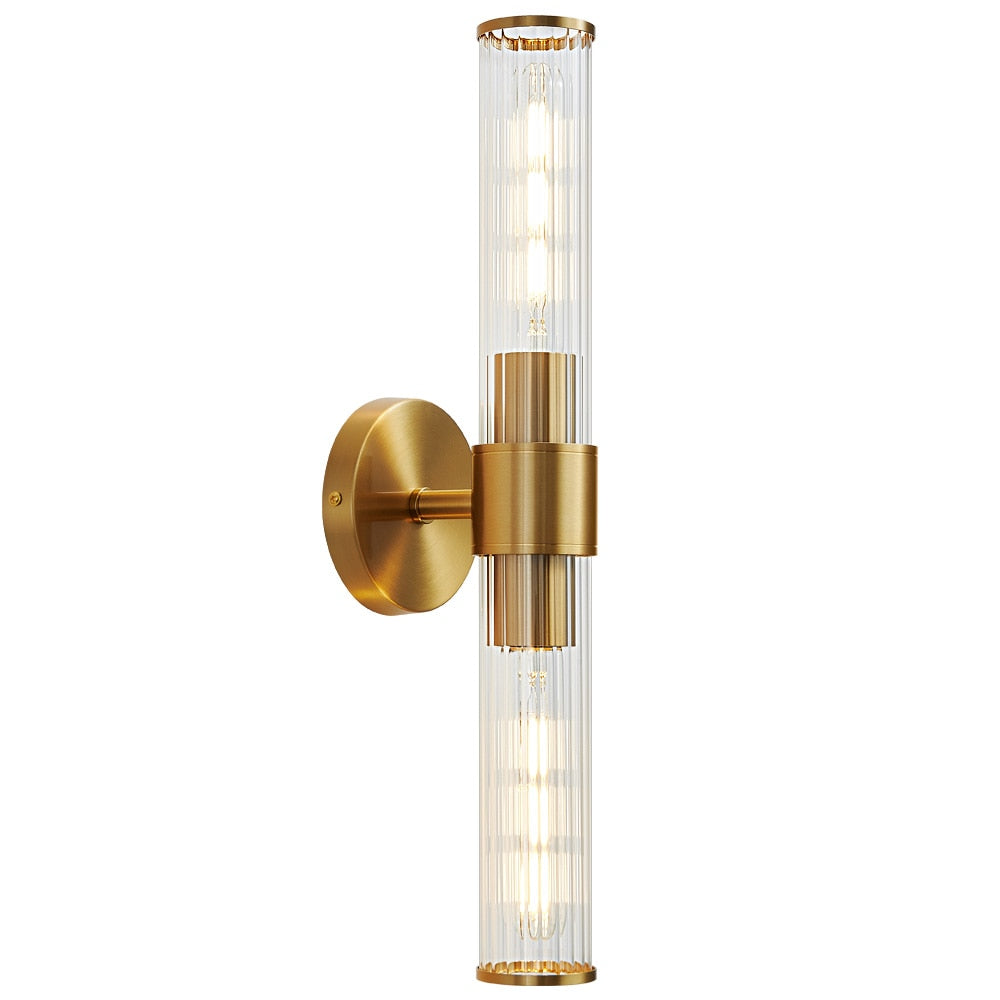 Zwei-Glühbirnen Wellen-Glas Wand-/Vanity Sconce