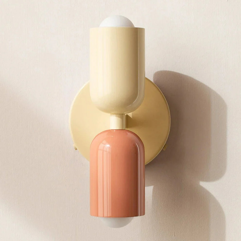 Bunte Minimalistische Zwei-Birnen-Wandlampe