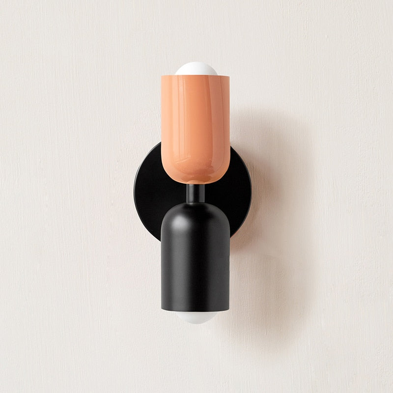 Bunte Minimalistische Zwei-Birnen-Wandlampe