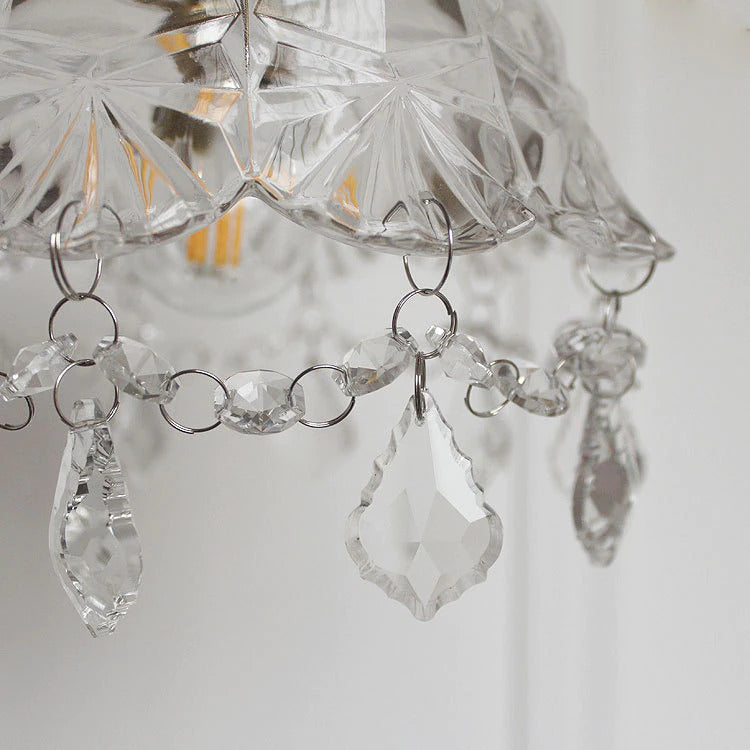 Vintage Glas Kristall Pendelleuchte