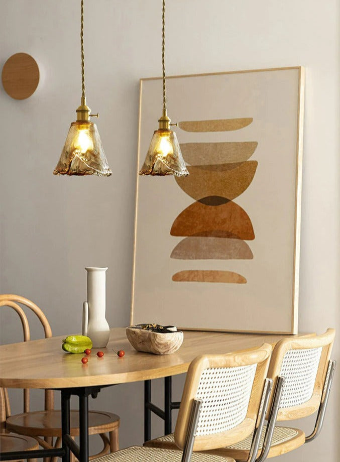 Vintage Handgeblasene Glas-Pendelleuchten