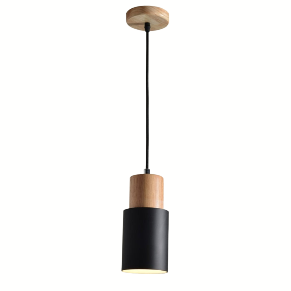 Bunte Nordische Pendelleuchte mit Holzbasis