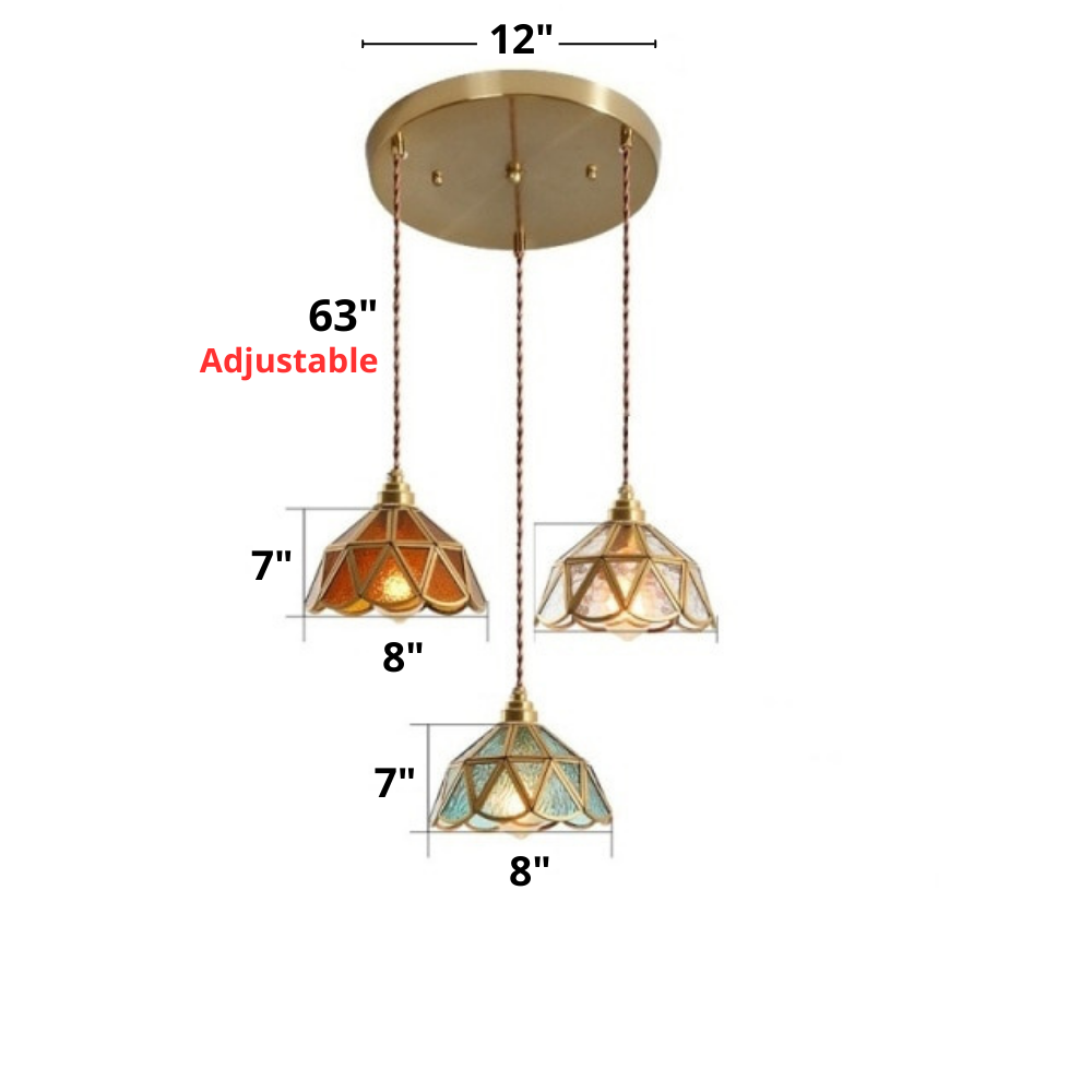 Vintage Buntglas Pendelleuchten