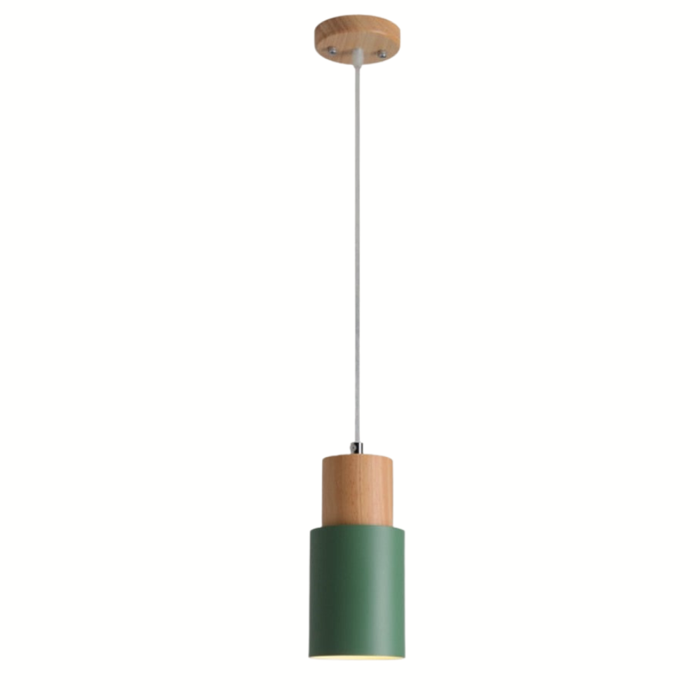 Bunte Nordische Pendelleuchte mit Holzbasis