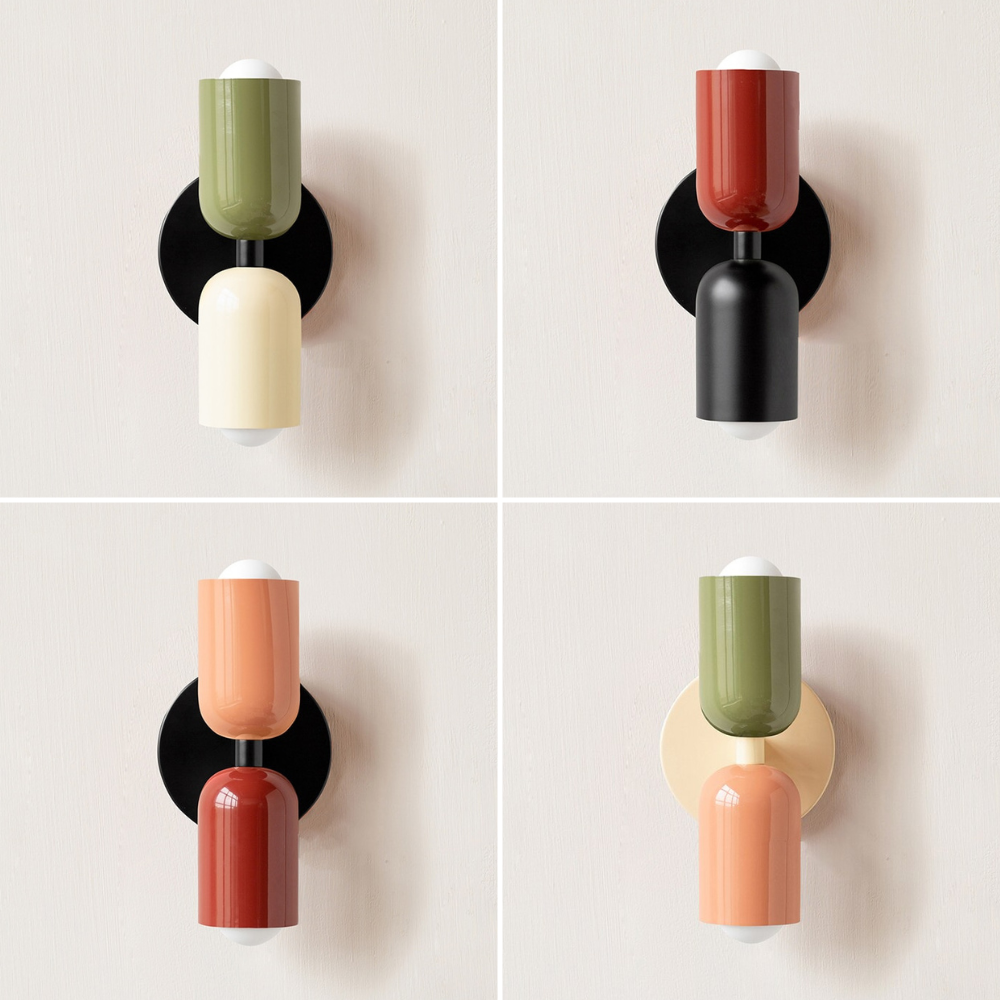 Bunte Minimalistische Zwei-Birnen-Wandlampe