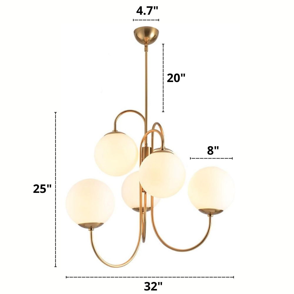 Frosted Glass Multi-Bulb Chandelier
