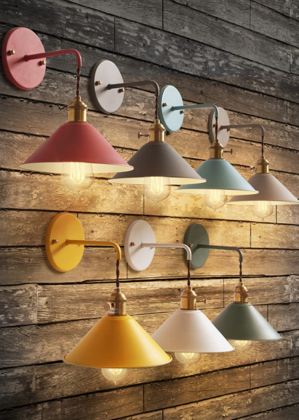 Bunte Retro-Wandlampen