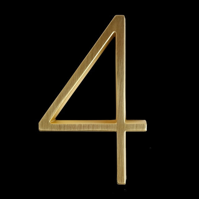 Moderne Hausnummern in Gold
