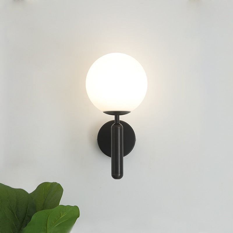 Moderne Glas-Globus Wandleuchte