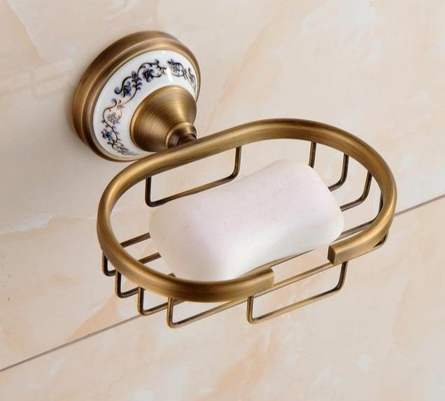 Antike Messing-Badezimmer-Set