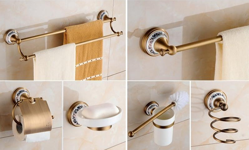 Antike Messing-Badezimmer-Set