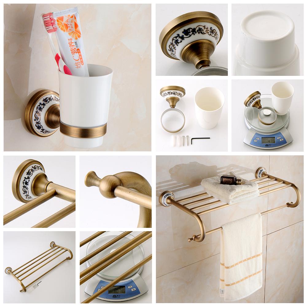 Antike Messing-Badezimmer-Set