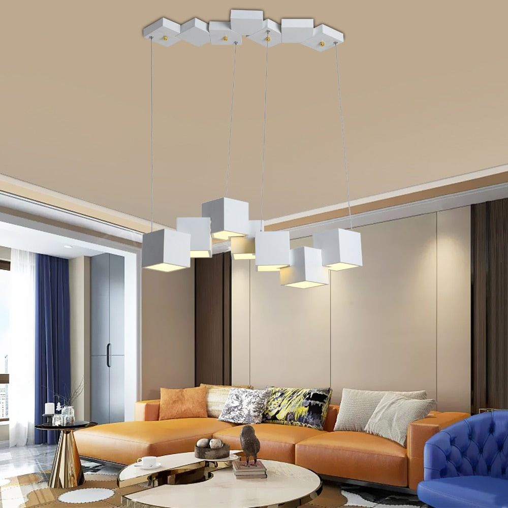 Moderne Cube LED Kronleuchter