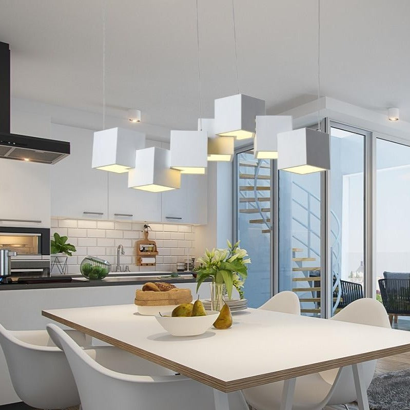Moderne Cube LED Kronleuchter