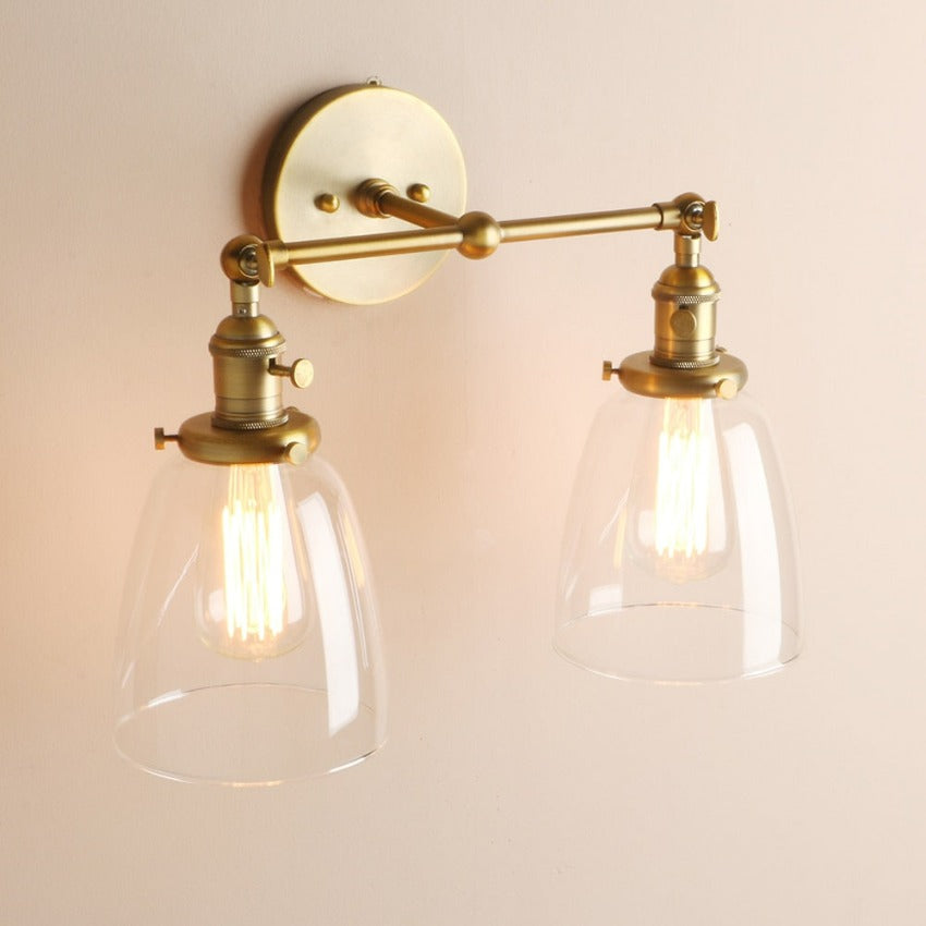 Zwei-Birnen Wilson Vintage Wandleuchte