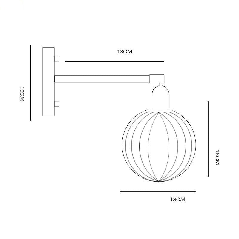 Rustikale japanische Glas-Wandlampe