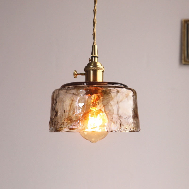 Vintage Handgeblasene Glas-Pendelleuchten