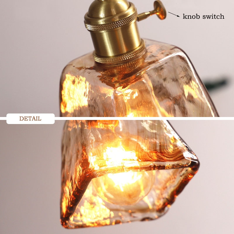 Vintage Handgeblasene Glas-Pendelleuchten