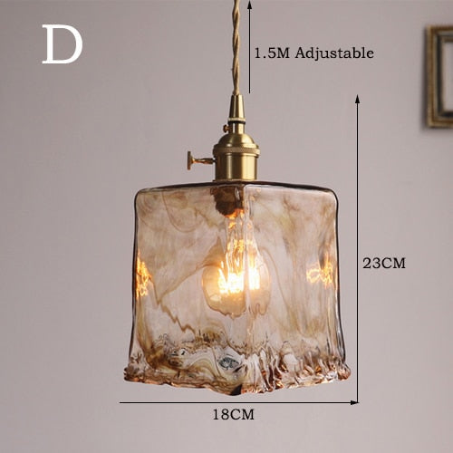 Vintage Handgeblasene Glas-Pendelleuchten