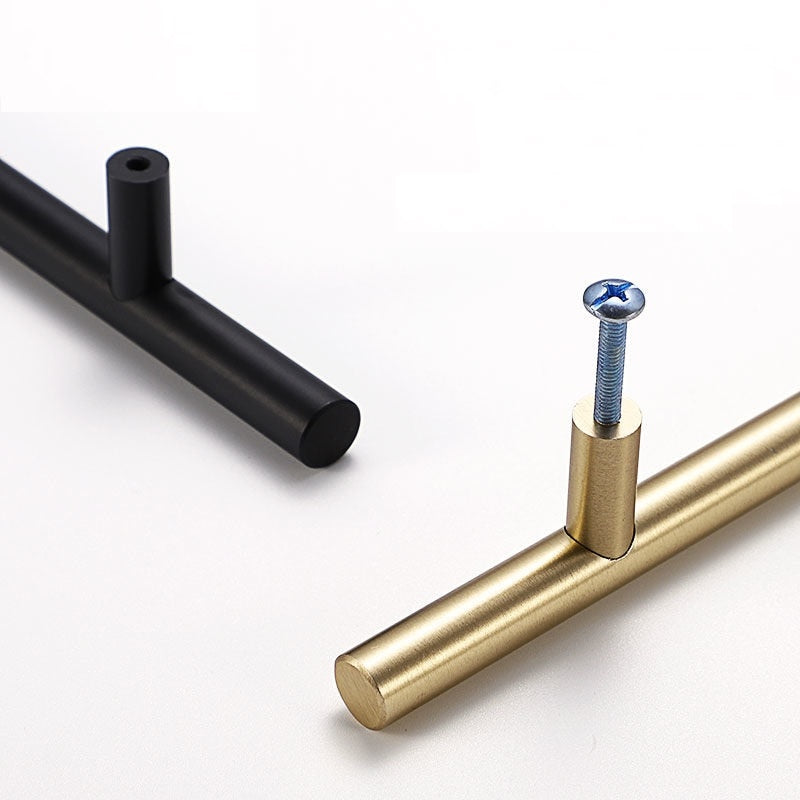 Moderne Schwarze & Goldene Möbel- und Schubladenknöpfe