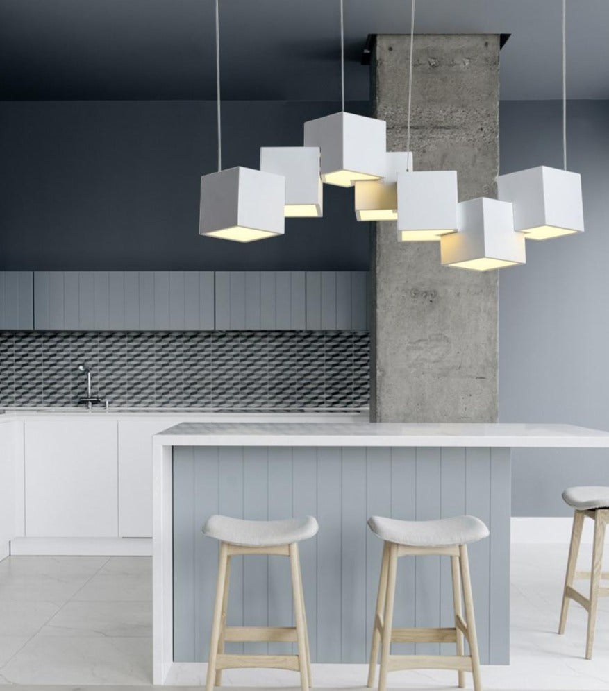 Moderne Cube LED Kronleuchter