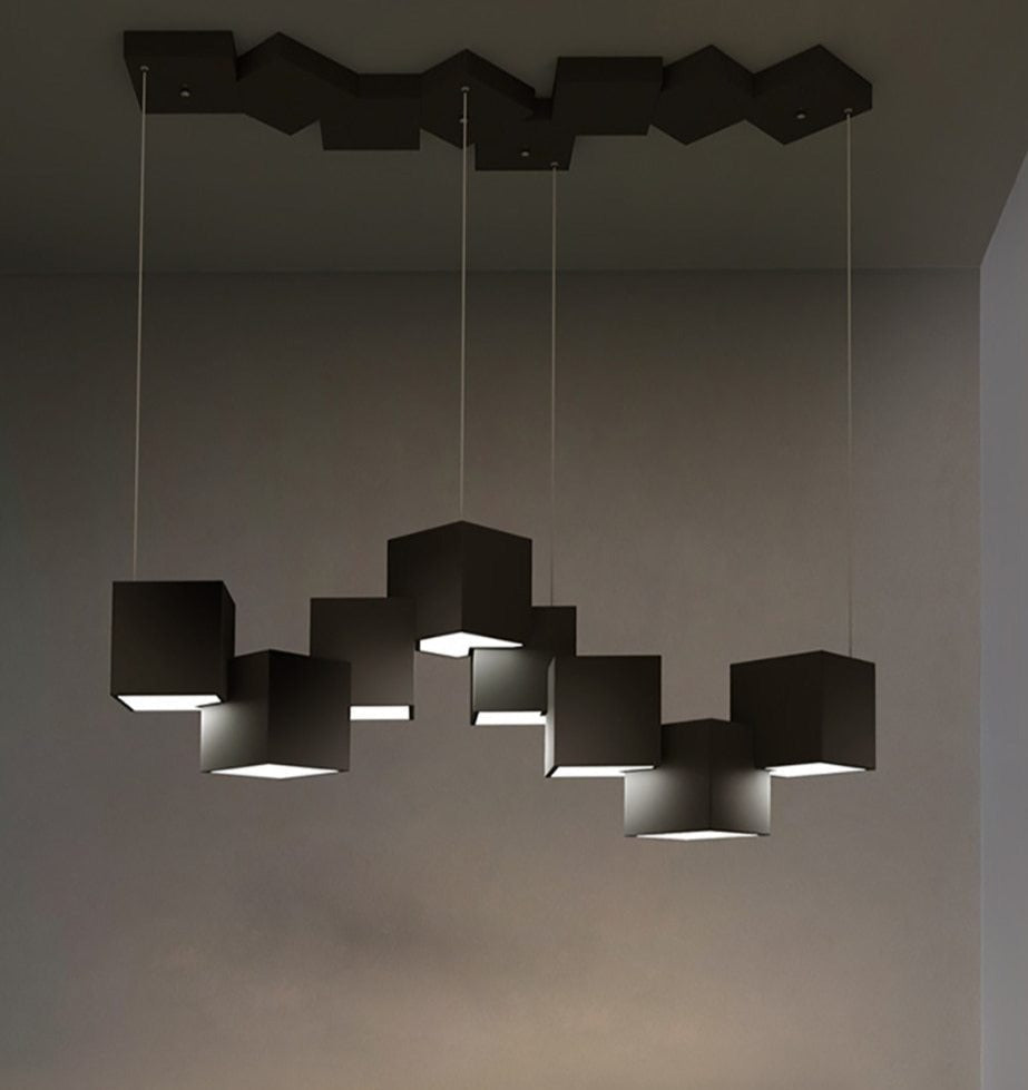 Moderne Cube LED Kronleuchter