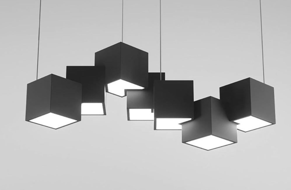 Moderne Cube LED Kronleuchter
