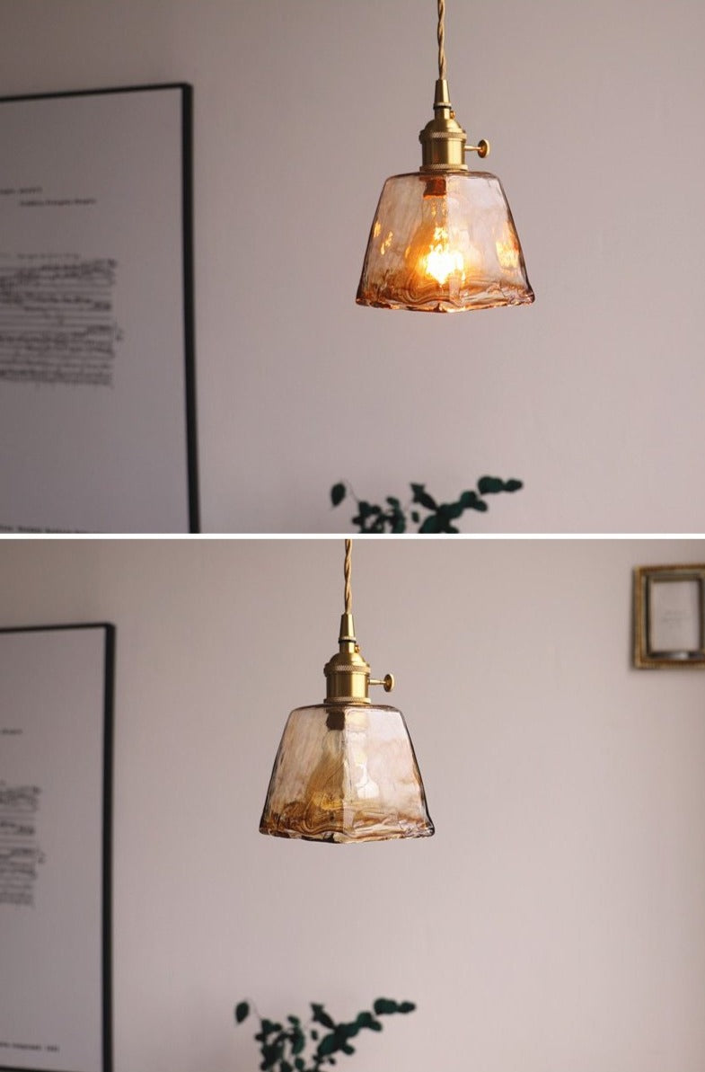 Vintage Handgeblasene Glas-Pendelleuchten