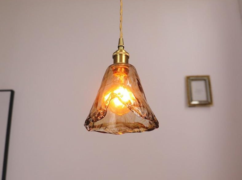 Vintage Handgeblasene Glas-Pendelleuchten
