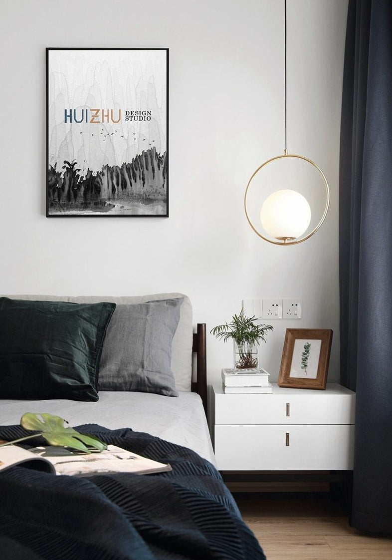 Moderne Frosted Glass Globe Pendelleuchten