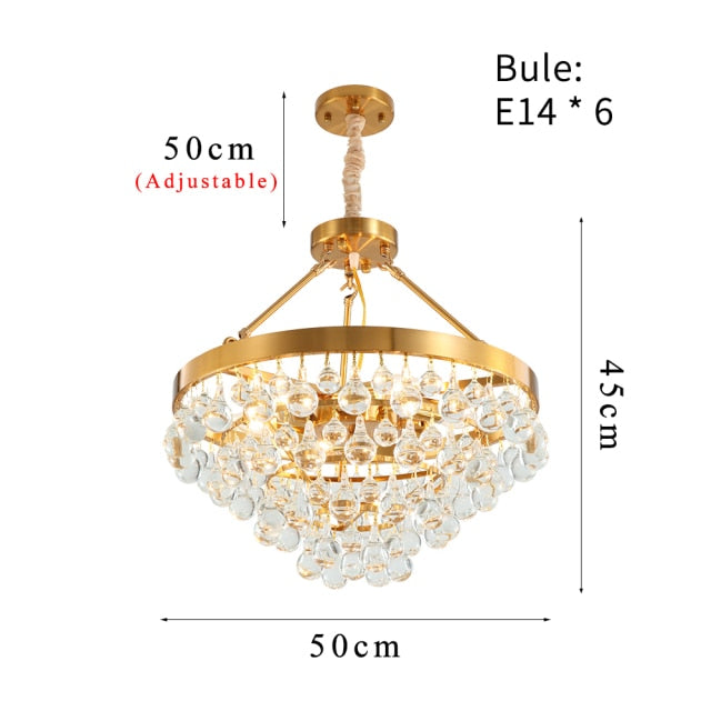 Modern Glass Crystal Tropfen-Kronleuchter