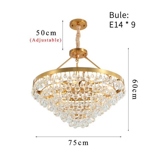 Modern Glass Crystal Tropfen-Kronleuchter