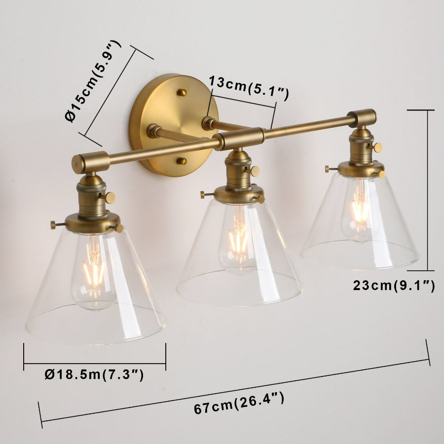 Drei-Birnen Franklin Vintage-Wandlampe