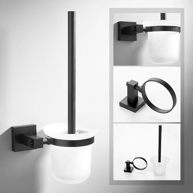 Mattschwarzes Edelstahl Badezimmer-Hardware-Set