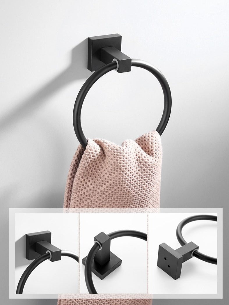 Mattschwarzes Edelstahl Badezimmer-Hardware-Set