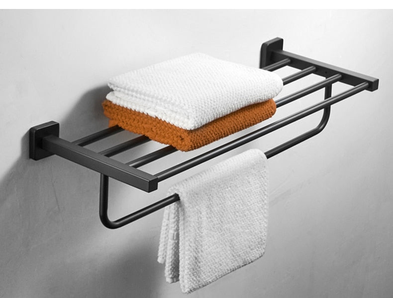 Mattschwarzes Edelstahl Badezimmer-Hardware-Set