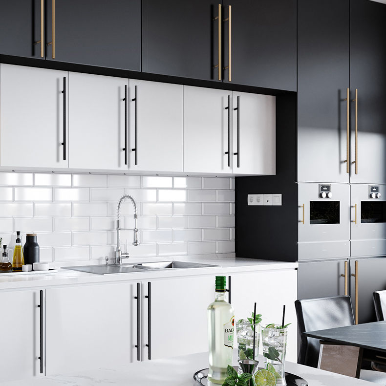 Moderne Schwarze & Goldene Möbel- und Schubladenknöpfe