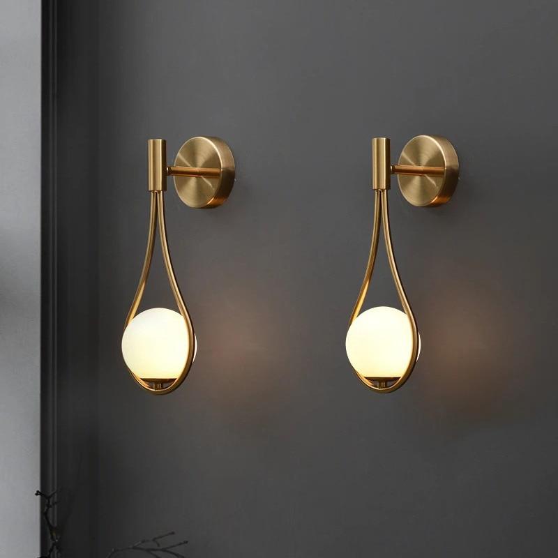 Nordische Mattglas-Globus-Wandlampe
