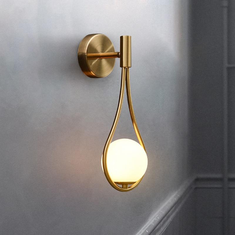 Nordische Mattglas-Globus-Wandlampe