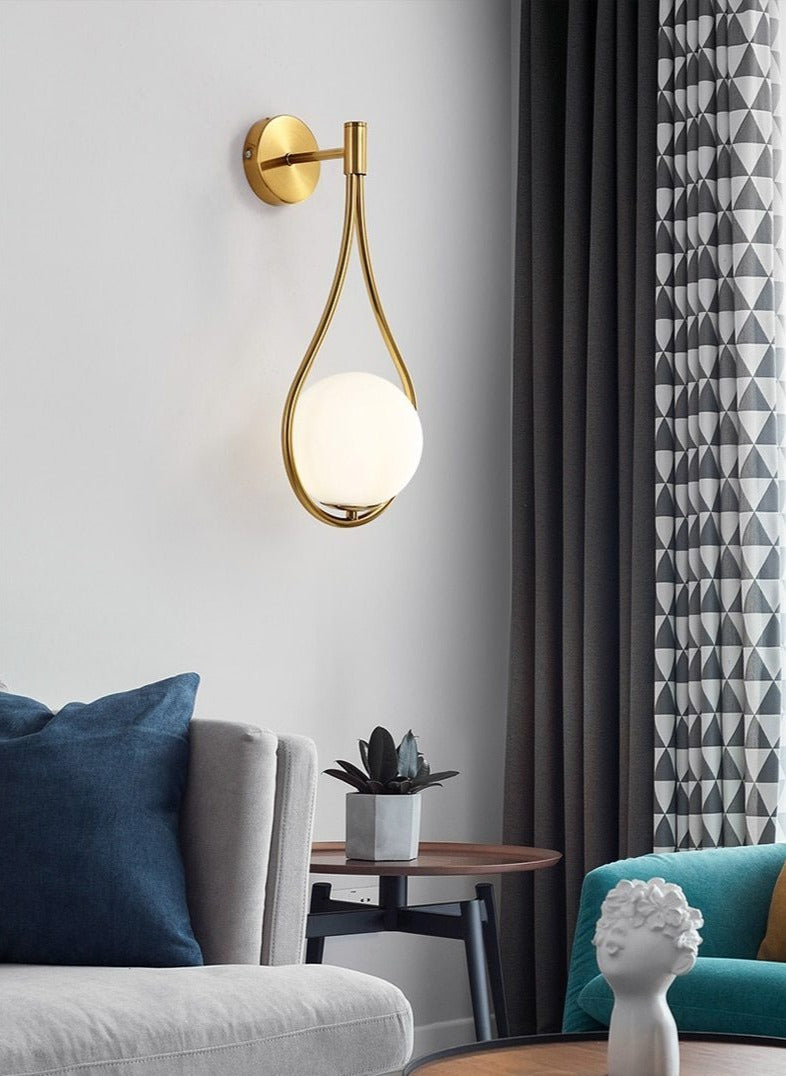 Nordische Mattglas-Globus-Wandlampe