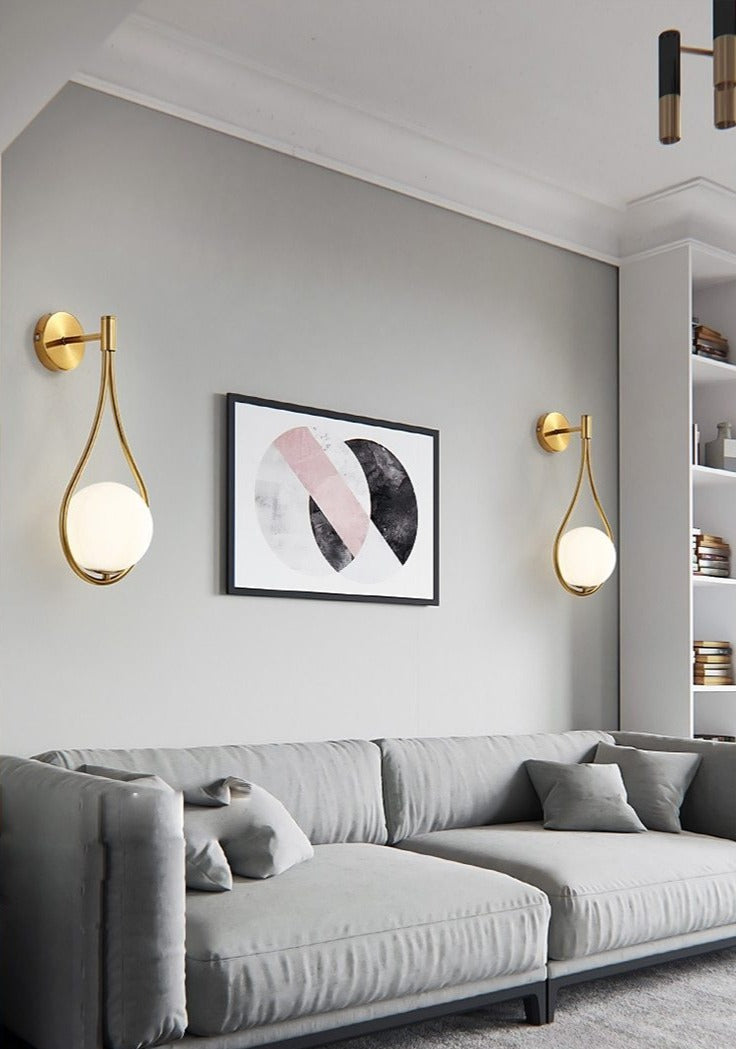 Nordische Mattglas-Globus-Wandlampe