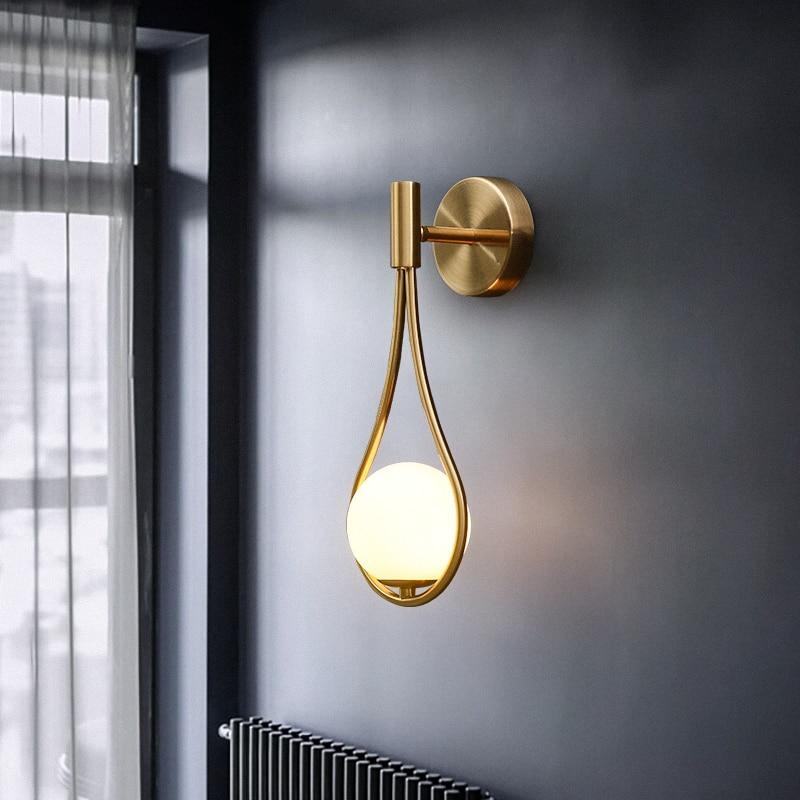 Nordische Mattglas-Globus-Wandlampe