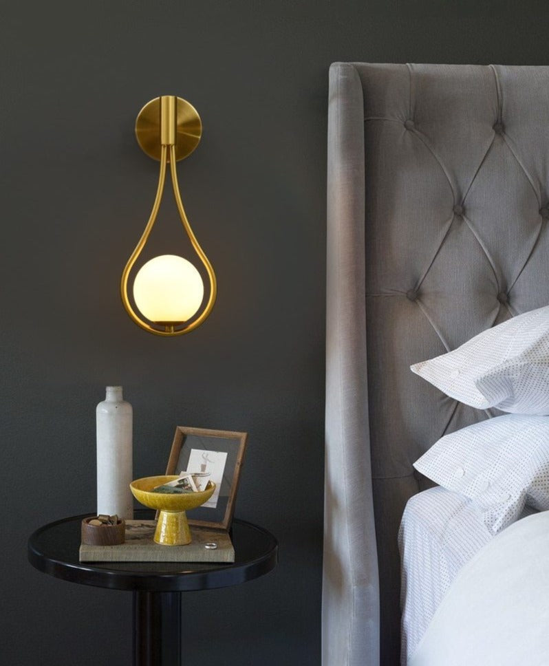 Nordische Mattglas-Globus-Wandlampe