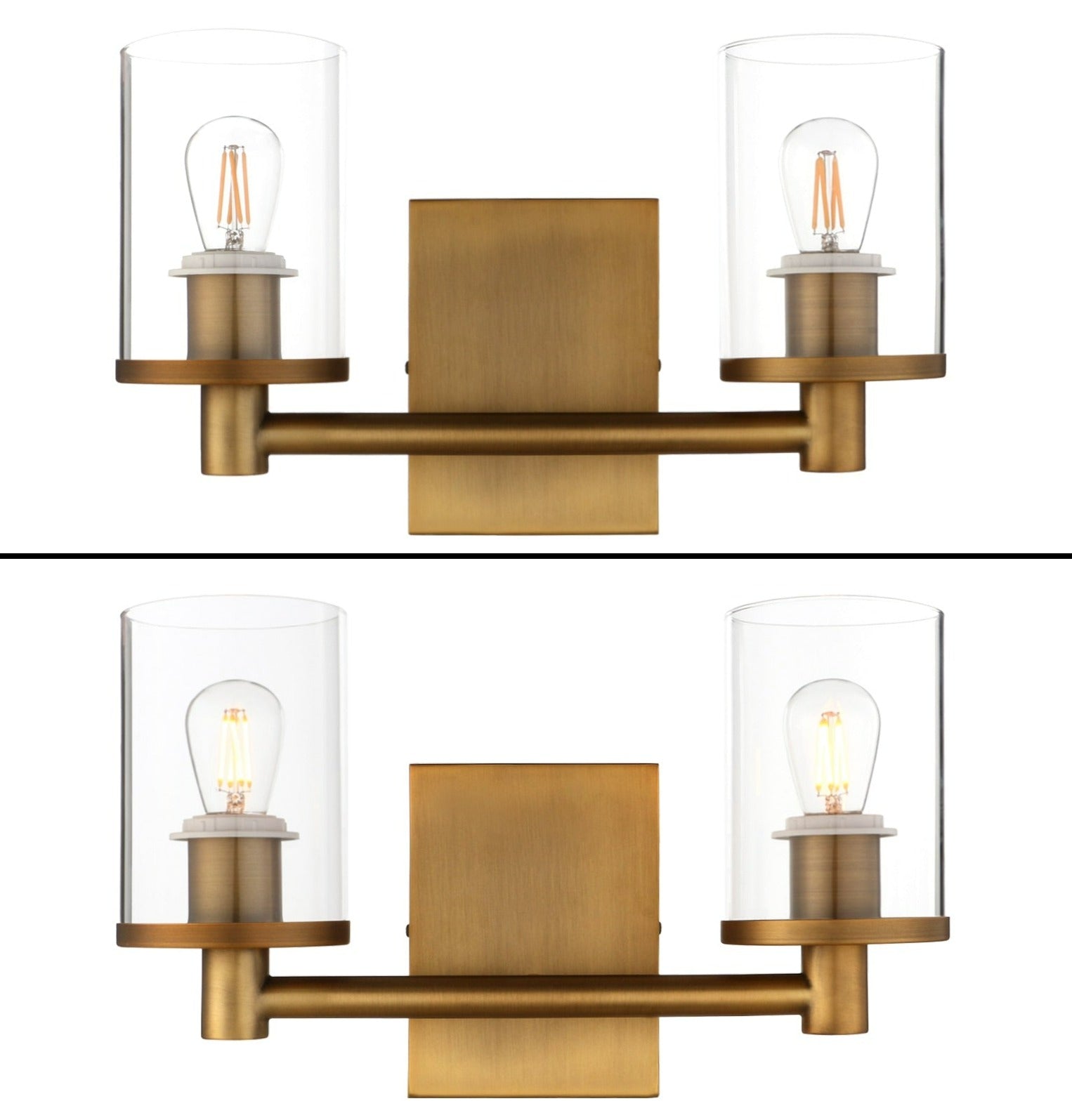 Flynn – Vintage Industrielle Zwei-Lampen Wandlampe