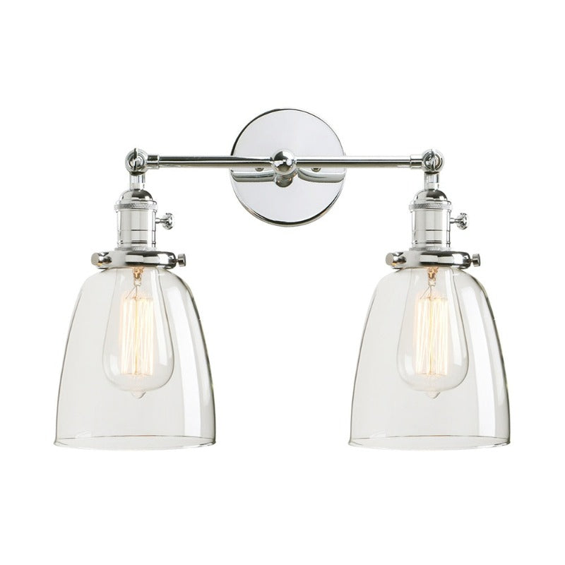 Zwei-Birnen Wilson Vintage Wandleuchte