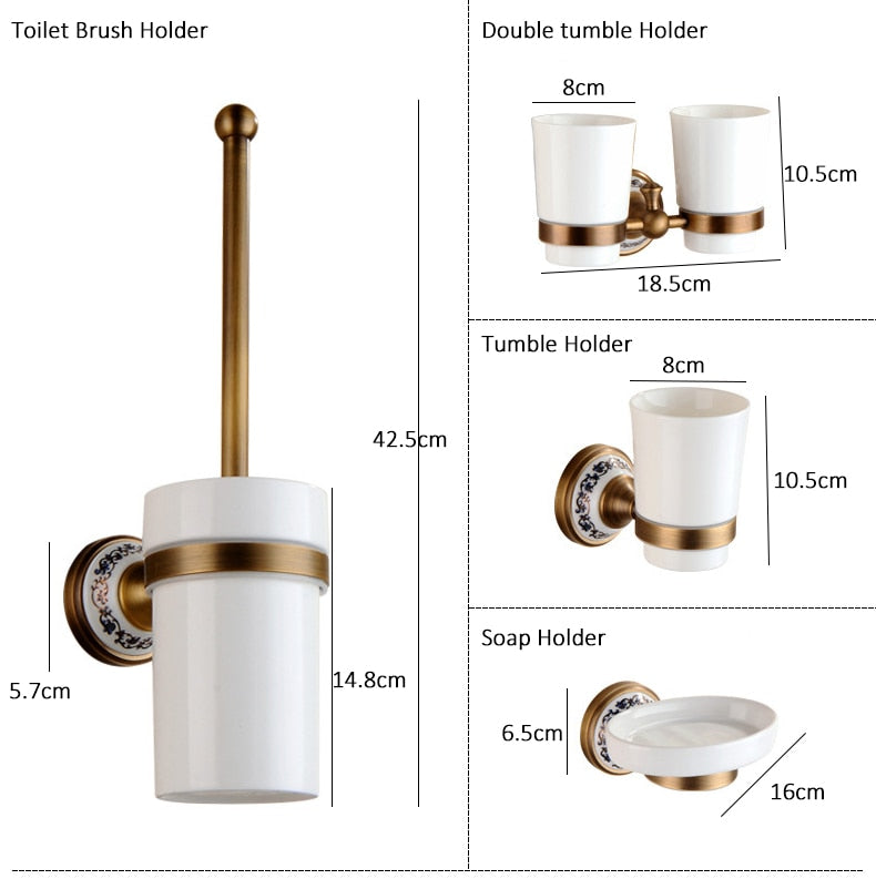 Antike Messing-Badezimmer-Set