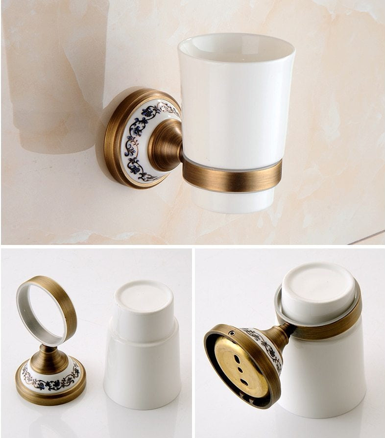 Antike Messing-Badezimmer-Set