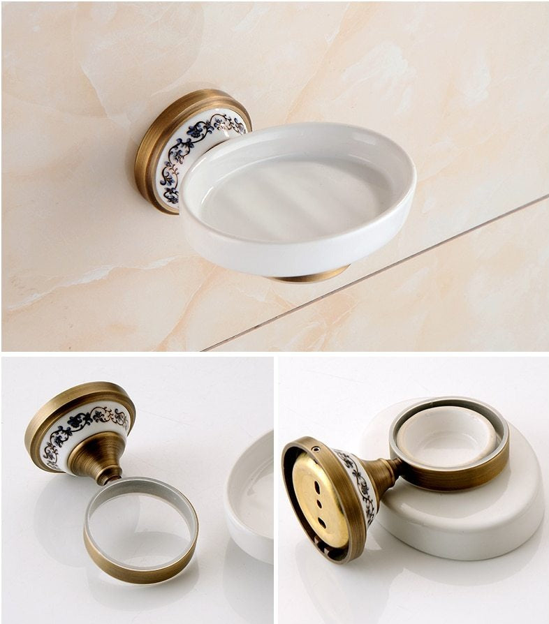 Antike Messing-Badezimmer-Set