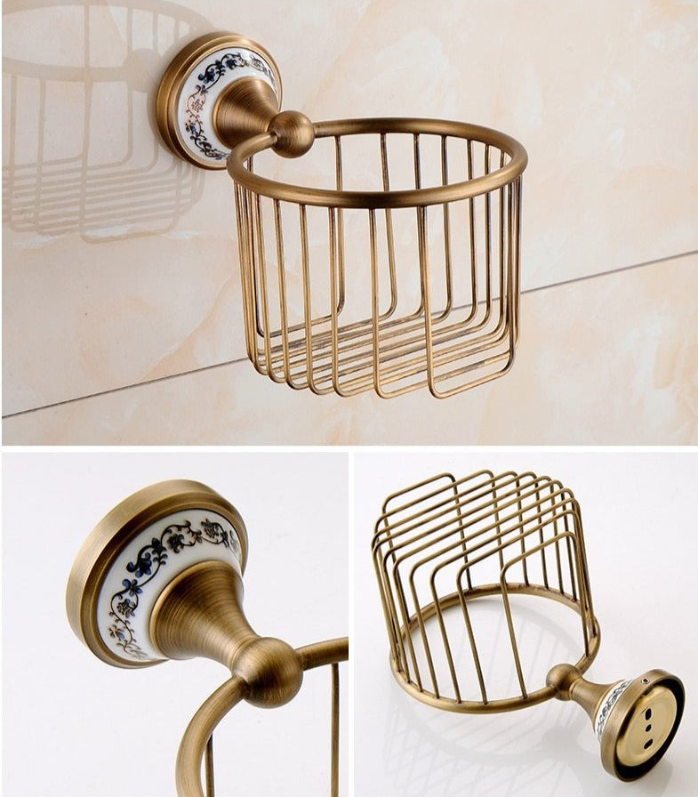 Antike Messing-Badezimmer-Set