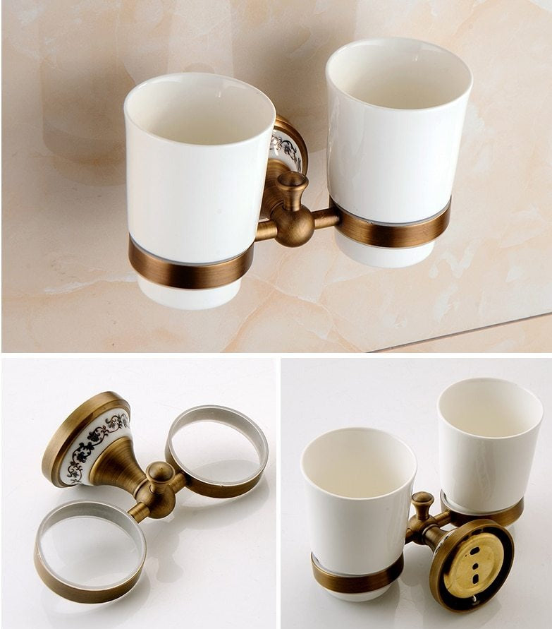 Antike Messing-Badezimmer-Set